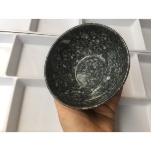 Chén cơm chén ăn chè miệng loe chén súp melamine cao cấp vân đá đen C0 16 - Ø 12.0 x 4.9 cm
