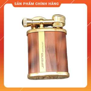 Hộp Quẹt Bật Lửa Xăng Bấc Đá Jifeng JF-018B Bằng Đồng Sơn Mài Nền Đen