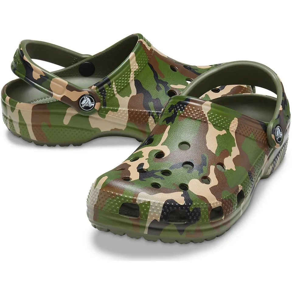 Crocs Classic Literide Clog Printed Camo Flat sandals non-slip