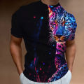 Animal Lion 3D Printed Men's T Shirt Summer Leisure Loose O-neck Cool ...