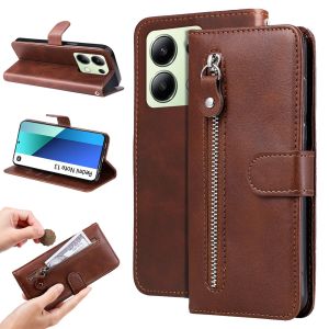 Vỏ điện thoại cho Xiaomi Redmi Note 13 12 11 10 9 8 Pro Plus / Note 13 12 10 5g/Note 12S 11S 10S 9S Ốp Nắp gập Có Khe Cắm Thẻ Ví da từ tính