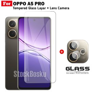 Paket Tempered Glass Oppo A5 A5i Pro A5x Pelindung Layar Clear Free Lens Camera