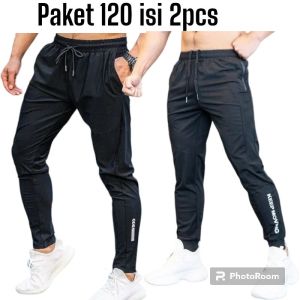Paket Hemat 2pcs Celana Jogging Gym Misty - Elastis & Nyaman Warna Navy/Hitam/Putih