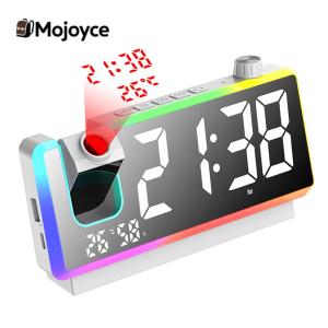 Digital Projection Alarm Clock with Dual Alarms and USB Charging for Hearing Impaired and Deaf Users Large Screen Bright Display