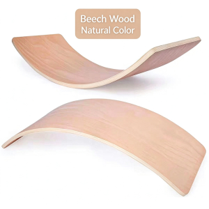 Wooden Wobble Balance Board for Kids Beech Wood Curved Board Sensory Training Toy Max Load 200kg