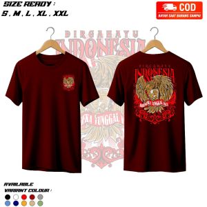 Casual Original Cool Indonesian Independence Day Motif T-Shirt - Cool Short Sleeve MenS And WomenS T-Shirt Cotton  Comfortable To Wear