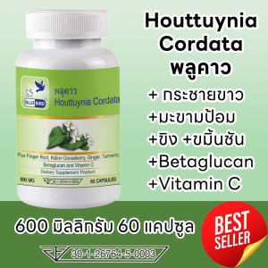 พลูคาว คาวตอง Cordata ตรา บลูเบิร์ด ขนาด 600 มิลลิกรัม 60 แคปซูล