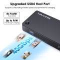 WAVLINK USB 4 Docking Station, 11-IN-1 Dual 4K Display USB-C Dock, 8K DP1, 4K DP2, 130W PD IN, 10Gbps USB3.1x3, 5Gbps USB3.0x2, Gigabit RJ45, Plug & Play on Windows/Mac OS, Work with TBT3/4 Laptops. 
