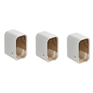 NCNC 3Pcs Nhựa Giá để bàn chải đánh răng điện Không cần đục lỗ Gắn tường Hộp đựng bàn chải đánh răng Di động Không thấm nước Giá để bàn chải đánh răng Dành cho gia đình