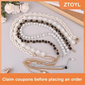 【ZTOYL】 เข็มขัดไข่มุกของผู้หญิงที่สง่างามเข็มขัดคาดเอวแบบยืดหยุ่นหัวเข็มขัดมุกสายโซ่เครื่องประดับเสื้อผ้าผู้หญิง