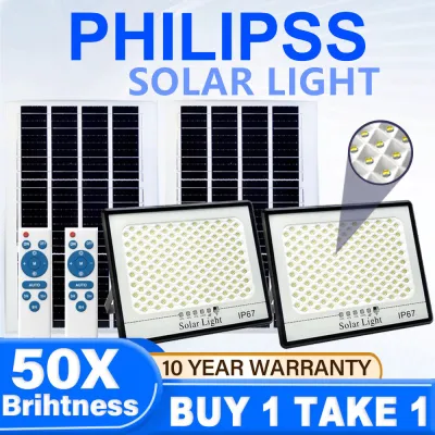 Solar lights BUY 1 TAKE 1 Solar Flood Light Outdoor Waterproof IP67 Light Solar Lights With Solar Panel Solar Lights 10000W Complete Set Lights COD
