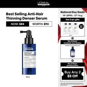 LOreal Professionnel Serioxyl Advanced Denser Hair Serum for Hair Thinning & Thickening and Fuller Hair 90ml