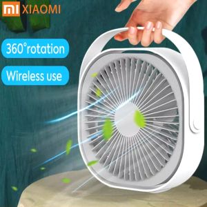 Fan Portable Fan Wireless Use USB Rechargeable Fan 360°Rotating Cooling Fan Table Fan Air Cooling USB Continuous Working For 12 Hours 30dB Silent Desktop Fan Stand Fan