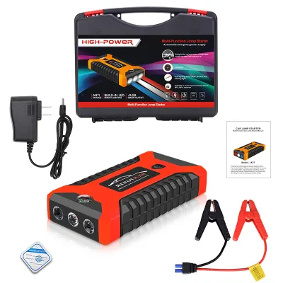 จั๊มสตาร์ทรถ 12v จั้มสตาร์ท พกพา jump start รถยนต์ จั๊มสตาทรถยนต์ สตาร์ทรถดีเซล รถกระบะ จั้มสตาสรถยนต์ จั๊มสตาท รถยนต์ ตัวจั้มสตาร์ท 99800 mAh 2-in-1 4ชุดจั้มสตาร์ท พร้อมปั๊มลม แบตเตอรี่กู้ภัยพกพาได้-jump start