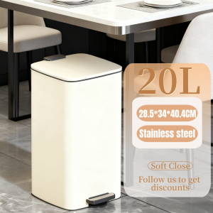 20L trash can foot pedal stainless steel large capacity office commercial kitchen ousehold with lid