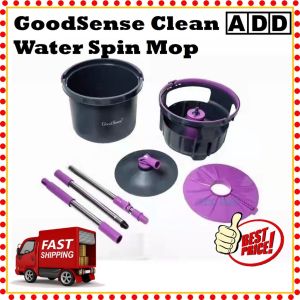 GoodSense Clean Water Spin Mop Water Separated Mop Quick Dry Microfiber Cloth Mop Lantai Mop Spinner Mop Set