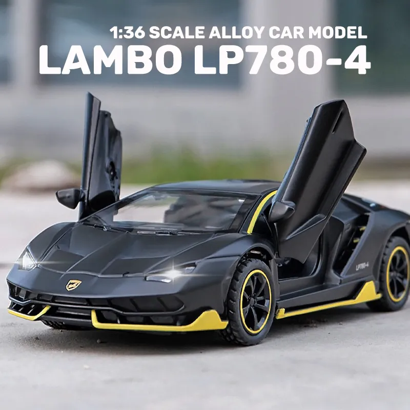 1 36 Scale Lamborghini LP780 4 Alloy Car Model Diecast Car Sound