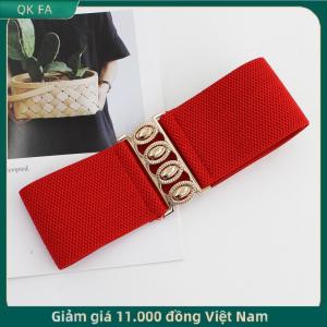 QK FA ✨ Phụ Nữ Của Rộng Đàn Hồi Vành Đai Thắt Lưng Thời Trang Đơn Giản Kim Loại Khóa Dây Thắt Lưng Corset Cinch Vành Đai Váy Thắt Lưng Co Giãn