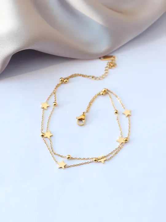 Noin%20Gelang%20Kaki%20Titanium%20Asli%20Anti%20Luntur%20Double%20Layered%20Little%20Star%20Untuk%20Wanita%20Korea%20GLK21%20-%20Image%209
