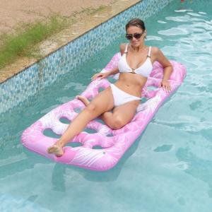 Lớn Inflatable nước Lounger hoa văn hình lá Phao bể bơi giường cho người lớn xé nhựa PVC chịu chất liệu
