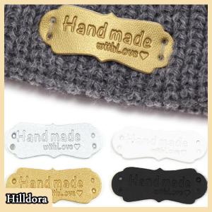 [Hilldora] 50pcs PU หนังแท็กทำด้วยมือด้วยป้ายรักงานเย็บ DIY knittinin Tags