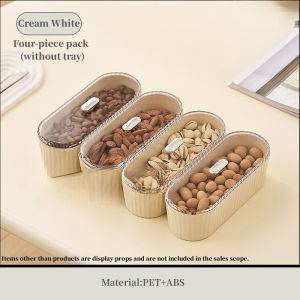 Crystal Tray Snack Storage with Lid Dessert Tray 4PCS Set Luxury Elegant Rectangle Fruit Plate