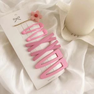 7pcs /set Set Girl Candy Color Side Clip Child Matte Hair Pin Hair Accessories