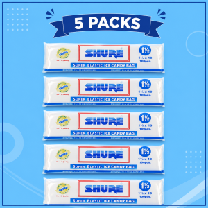 Shure Super Elastic Ice Candy Bag 1 ½ × 10 Inches | Thick & Durable | Multiple Pack Options