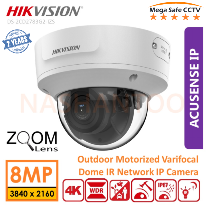 Hikvision 8MP Outdoor AcuSense Motorized Varifocal Dome IP Network