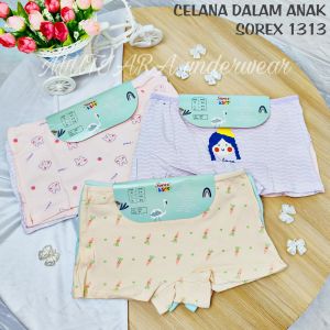 Celana Dalam Anak Perempuan 1 Pak Isi 2 pcs Sorex 1313 Bahan Katun Size M-XL Celana Segi Empat Anak