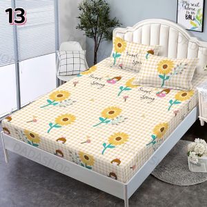 ชุดผ้าปูที่นอน พร้อมปลอกหมอน ลาย13 D1 ยางรัดรอบเตียง 360 องศา ขนาด 3.5ฟุต/5ฟุต/6ฟุต สูง10นิ้ว สวมใส่สบายไม่หลุดง่าย เข้ามุมไร้รอยต่อ