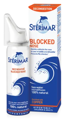 Xit mũi Sterima cá heo - Sterimar Blocked Nose (Date 11/2026)- Nghẹt mũi sổ mũi chai 50ml