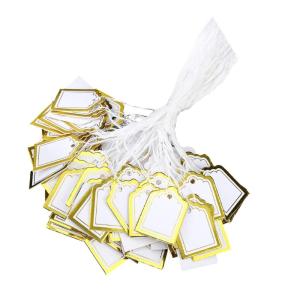 ป้ายฉลากติดราคาเรขาคณิตรูปทรงสี่เหลี่ยมคางหมูรีไซเคิลได้500ชิ้นสำหรับการขายสินค้าบูติก