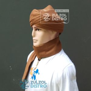 Peci Sorban Habib Imamah Permanen Premium Model Sorban Sufi Panjang Tali 1 Meter - Turban Muslim Cap