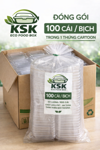 Hộp nhựa PET trong suốt H146 – giải pháp hoàn hảo để đựng trái cây bánh kem salad thực phẩm mang đi 🍓🥝🍰 ✔️ Thiết kế nắp gập tiện lợi – đóng mở nhanh chắc chắn ✔️ Chất liệu PET cao cấp – an toàn thực phẩm trong suốt đẹp mắt ✔️ Giữ form cứng cáp –