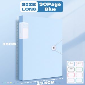 Clear Book Long Size File Folder Organizer Long Presentation Book 30/60/80/100 Pages 35x23.5cm