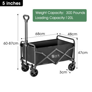 【SG】HXR Outdoor Portable Camping Cart Camping Essentials Picnic Camping Table Foldable Trolley With Wheels Shopping Trolley