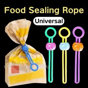 5Pc Multifunctional Color Sealing Strap Closure Clip Silicone Sealing Maintain Food Bag Sealing Clip