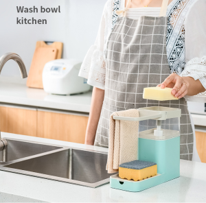 Multifunction Kitchen Press Soap Dispenser Automatic Detergent Box Drain Sink Towel Bar Shelf Sponge Holder Kitchen