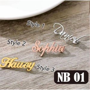 Bros nama costum kuning lapis emas