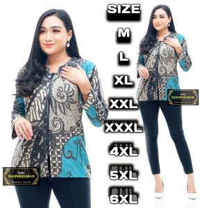 ATASAN BLOUSE BATIK WANITA JUMBO ZIPPER KEKINIAN