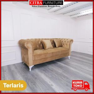 Sofa Chesterfield 3 Seater Classic THOMSON Series | Sofa Kancing 3 Dudukan