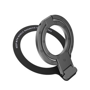 Zeallion Ultra-thin Wireless Charging Magsafe Metal Desk Kickstand Phone Ring Holder Stand Foldable Mount Compatible iPhones
