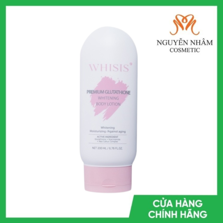 Kem Dưỡng Thể Body Kích Trắng - Tế Bào Gốc Ban Đêm Whisis Premium Glutathione Whitening Body Lotion 200ml