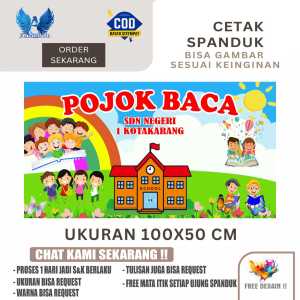 Cetak Spanduk Banner POJOK BACA MAKET DAY Costom Desain