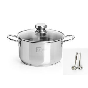 [HCM]Nồi inox 3 đáy từ FiveStar Standard nắp kính ( 24cm ) tặng 2 vá  dùng được bếp từ  -Shop Bếp Xinh