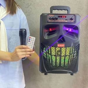 MKC KIMISO-7801 SPEAKER BLUETOOTH FULL BASS THE NEW 7801 SQUARE DANCE BLUE TOOTH SPEAKER OUTDOOR K SONG LARGE VOLUME PLUG -IN CARD HAND 8 -INCH PORTAL SUBWOOFER PORTABEL