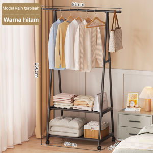 Triangle Stand Hanger Rak Buku Pakaian Serbaguna Dengan 4 Roda