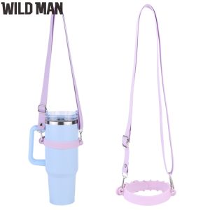 Chai nước bằng Silicone xử lý với dây đeo điều chỉnh được cho Stanley 30oz 40oz Chuột máy tính tiện lợi thích hợp cho phòng tập thể dục đi bộ đường dài và các hoạt động ngoài trời