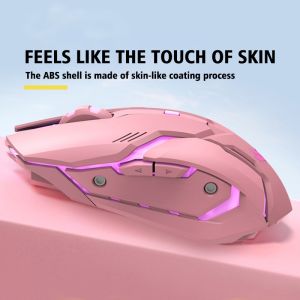 Ready stock wireless mouse 2.4G Computer mouse laptop USB rechargeable mute backlit mouse cute gaming mouse wireless